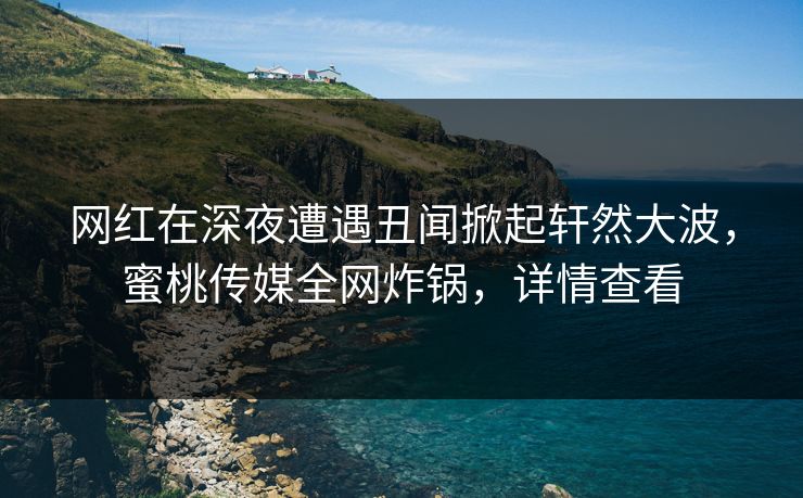 网红在深夜遭遇丑闻掀起轩然大波，蜜桃传媒全网炸锅，详情查看