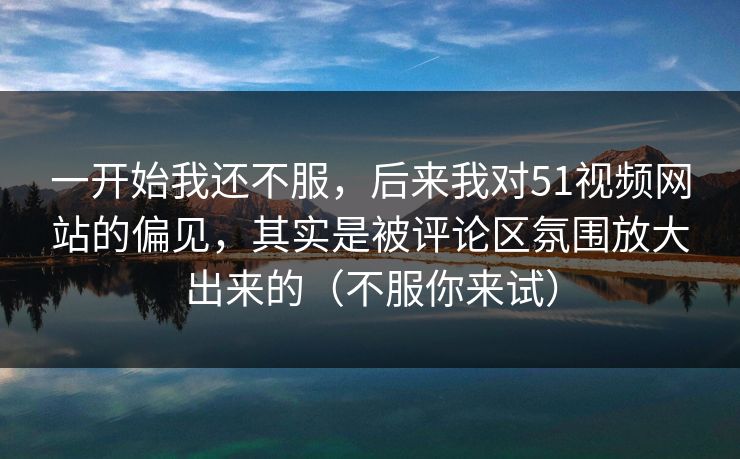 一开始我还不服，后来我对51视频网站的偏见，其实是被评论区氛围放大出来的（不服你来试）